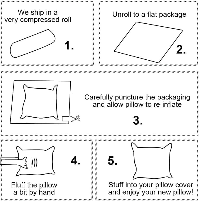 Hometex Throw Pillow Insert 12" x 20" Polyester Filled Standard Cover (24 Pack Wholesale)