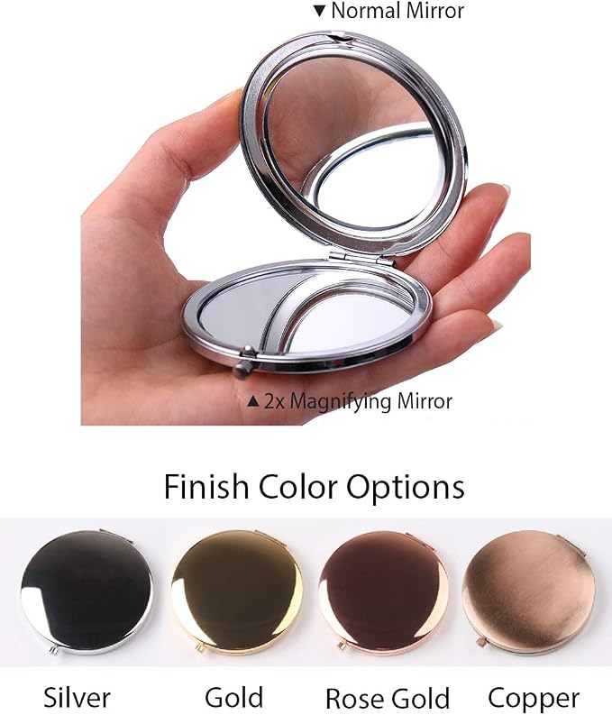 Set of 5-10, Rose Gold Compact Mirrors with Your Name Travel Pocket Mirrors Wife Anniversary Pink Bulk Bridesmaid Gifts