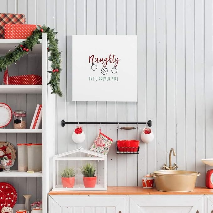 Renditions Gallery Abstract Wall Art Paintings for Home Decor Naughty until Proven Nice Canvas Hanging Artwork for Living Room Home Kitchen Wall Decorations - 10"X10" LT05