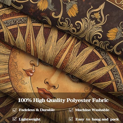 Accnicc Vintage Sun and Moon Tapestry Wall Hanging Boho Floral Sunflower Indie Wall Tapestry Aesthetic Celestial Brown Orange Large Hippie Tapestries for Bedroom Living Room Decor 80 x 60 Inch