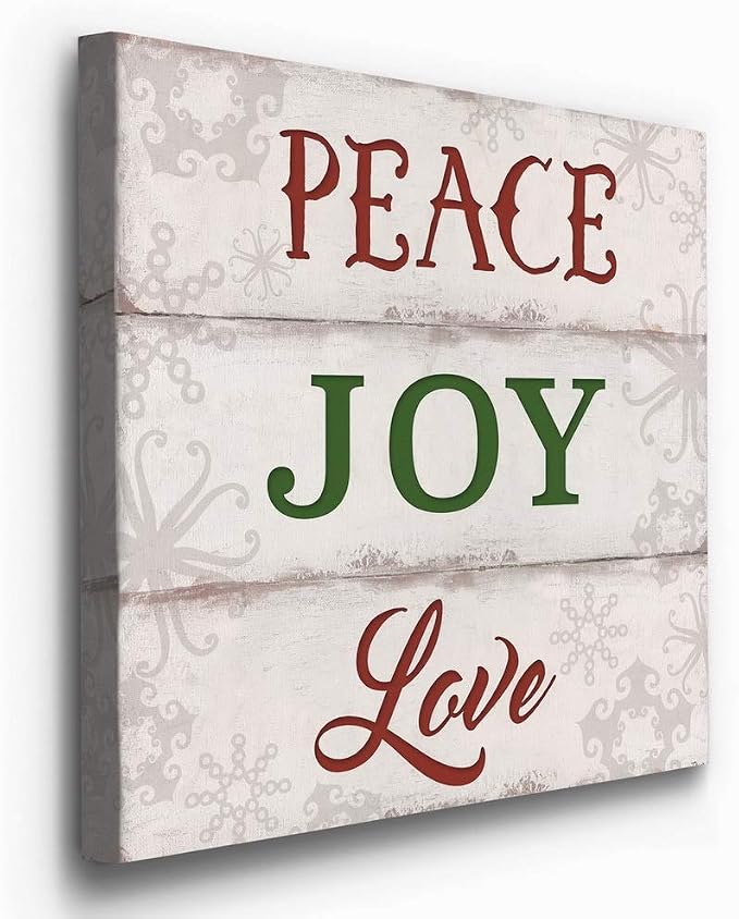 Renditions Gallery Canvas Wall Art Prints for Home Decor Peace Joy Love Motivational Abstract Artowrk for Bedroom Dining Office Kitchen Decorations - 40"X40" LT05
