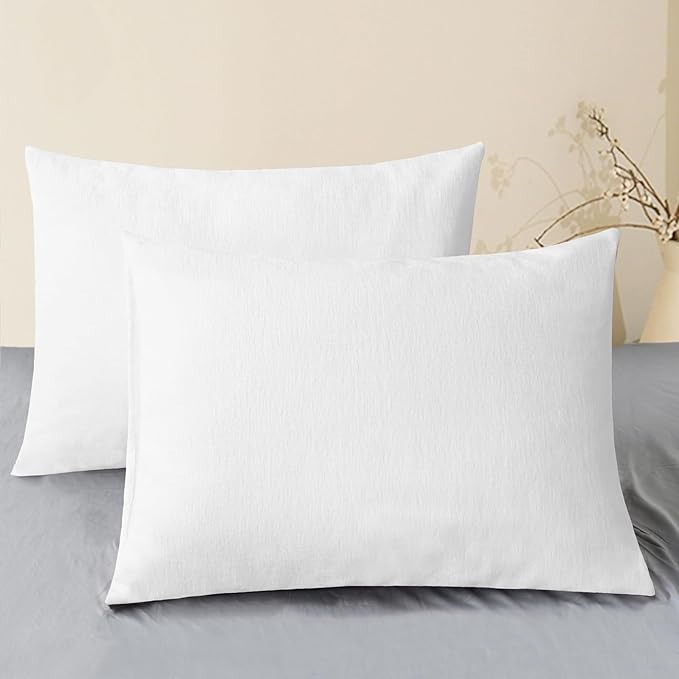 CaliTime Decorative Standard Throw Pillow Covers 26 X 20 Inches True White
