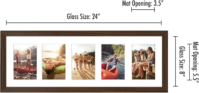 Americanflat 4x6 Collage Picture Frame - Fits 5 - Engineered Wood - Walnut