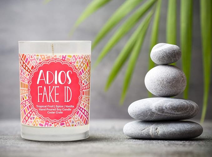 21st Birthday Gifts for Women - Adios Fake ID | Funny Birthday Gifts for Daughter, Sister, Best Friend, 21st Wine Glass Decorations, Rip Fake ID, 21 Year Old Tumbler - 15 Oz, Made in USA