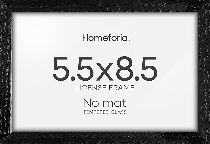 Homeforia 5.5x8.5 White Oak Business License Frame, High-End Wood, Glass