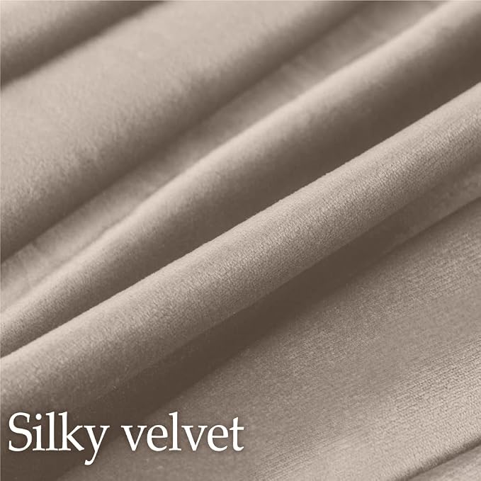 lalaLOOM Velvet Throw Pillow Covers, Set of 2, 20x20 Taupe