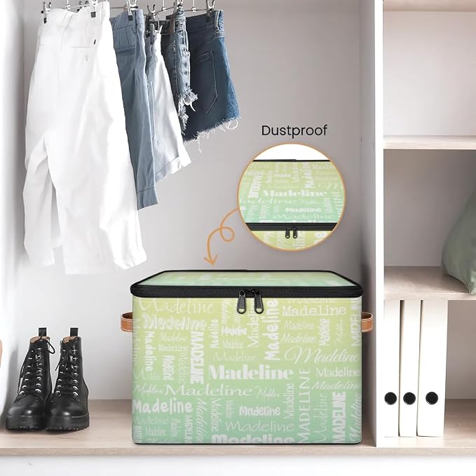 Storage Basket Custom Name, Personalize Keepsake Box, Yellow Green