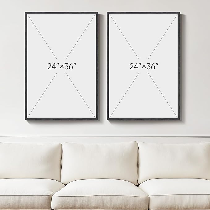 Large Framed Elegant Black White Gold Wall Art for Living Room, 24x36 In | 2 Piece, Large size paintings, Canvas prints, Black gold pictures, Modern minimalist artwork for walls, Bedroom Wall Decor
