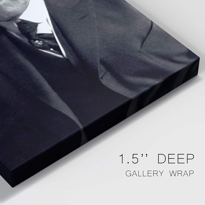 Renditions Gallery Woodrow Wilson Presidental Portrait Wall Art, Premium Gallery Wrapped Canvas Decor, Ready to Hang, 60 in H x 40 in W, Made in America Print