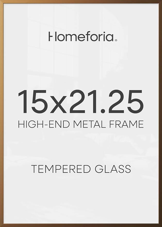 Homeforia 15x21.25 Bronze Puzzle Picture Frame, High-End Metal, Glass