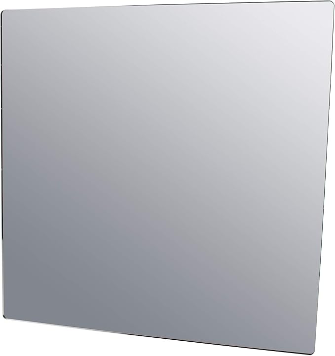 Marketing Holders Acrylic Mirror Sheet 12" x 12" Square Replacement DIY Reflective Plastic Tile Portable Lightweight Flat with Rounded Corners for Boats RVs and Classrooms