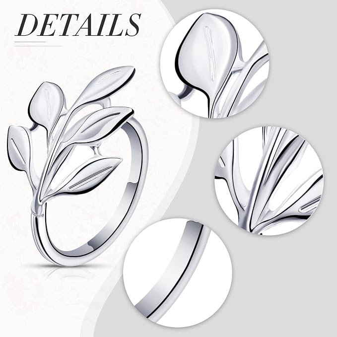 Hotop Set of 12 Fall Leaf Napkin Ring Silver Metal Holders for Table Decor | Elegant Leaf Shape Holders Bulk, Fall Festive Vintage Thanksgiving Christmas Wedding Bridal Dinner Table Party Decor Favors