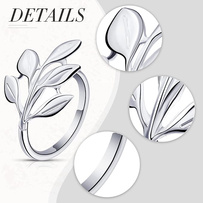 Hotop Set of 50 Fall Leaf Napkin Ring Silver Metal Holders for Table Decor | Elegant Leaf Shape Holders Bulk, Fall Festive Vintage Thanksgiving Christmas Wedding Bridal Dinner Table Party Decor Favors
