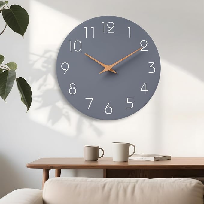 Mosewa Large Wall Clock 18" Modern Silent Non-Ticking Battery Operated | Analog Kitchen Home Bathroom Living Room Bedroom Office Mordern Simple