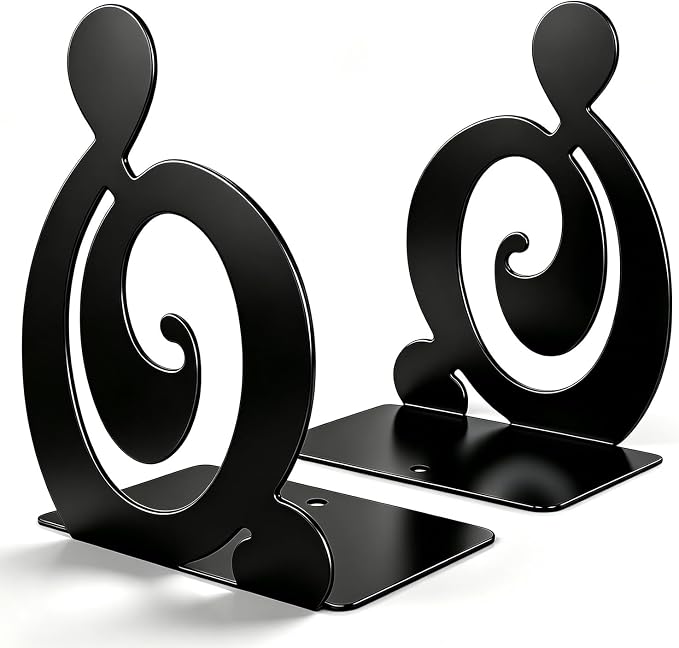Book Ends, Metal BookEnds Heavy Duty bookend (Black 1 Pair)