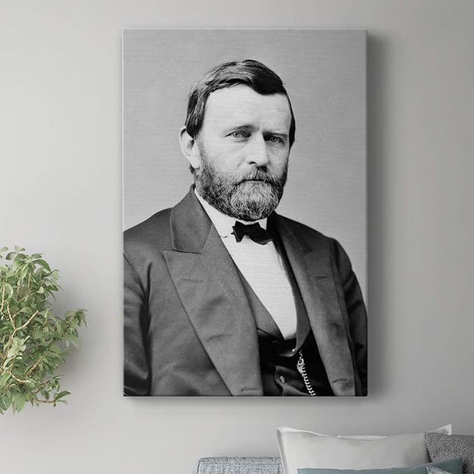 Renditions Gallery Ulysses S. Grant Presidental Portrait Wall Art, Premium Gallery Wrapped Canvas Decor, Ready to Hang, 27 in H x 16 in W, Made in America Print