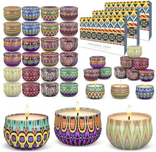 Scented Candles Gift Set,48 Pack Candles for Home Scented, 1200 Hour Long Lasting Soy Wax Aromatherapy Candle Set, Birthday Gifts for Women with Gift Box