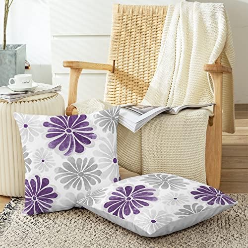 CaliTime Decorative Couch Throw Pillow Covers, 20 X 20 Inches, Purple