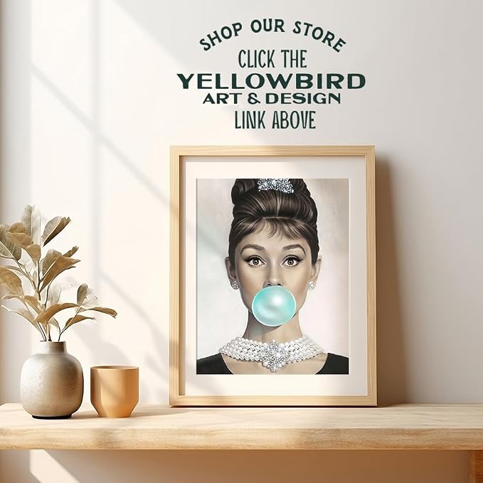 Vintage Pop art Wall Decor 11x14 - Audrey Hepburn Art for Women - Wall Art Gifts for Women - Pop art Poster - Woman Wall Decor - Retro Decor - Chic Home Decor - Retro style - Unframed LARGE
