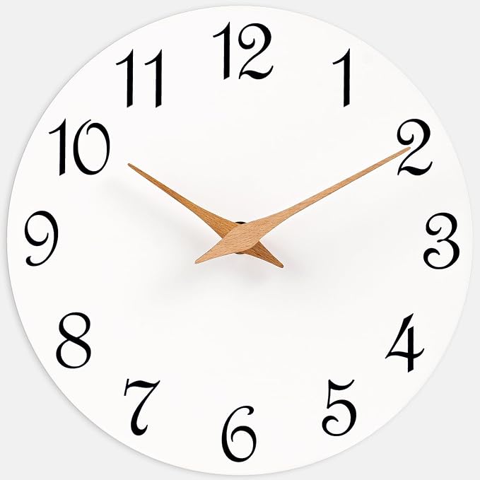 Mosewa Wall Clock Silent Non-Ticking Battery Operated Modern Simple 12" | Analog Kitchen Home Bathroom Living Room Bedroom Office Mordern Simple