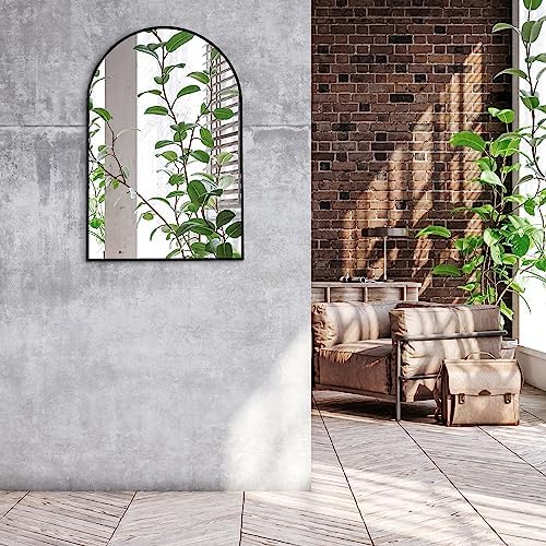 Americanflat 20x30 Arched Mirror - Large Hanging Mirrors with Durable Frame - Modern Mirror for Bathroom, Bedroom, Living Room - Mirrors for Wall Display and Home Decor - Black
