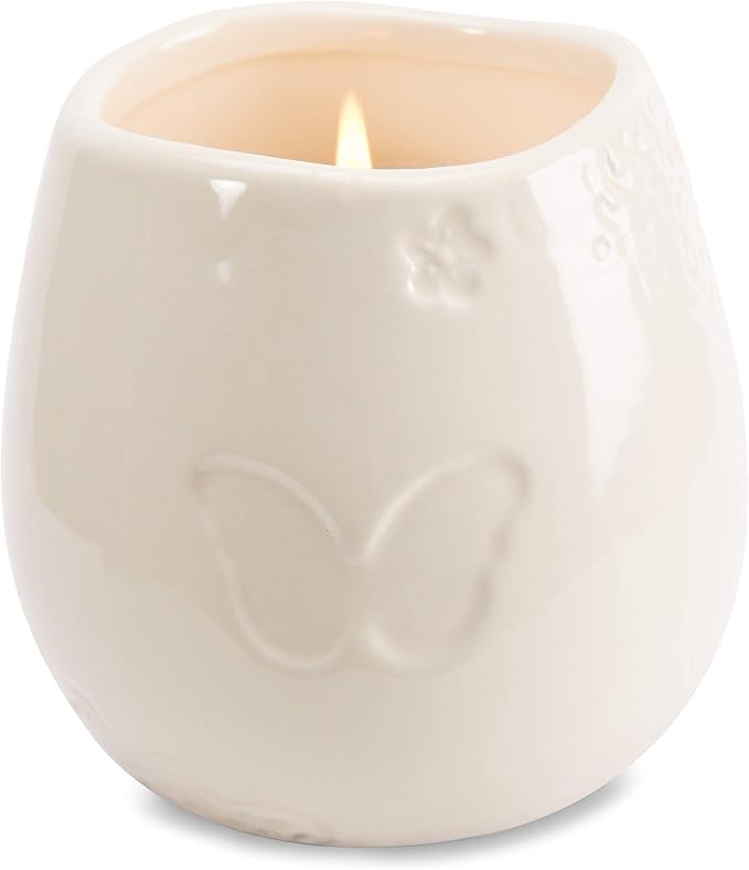 Pavilion Gift Company - Winds of Heaven 8 oz Bereavement Candle, Memorial Gifts for Loss of Mother Father Friend Loved One, Remembrance, Condolences, Sympathy, 1 Count, Cream