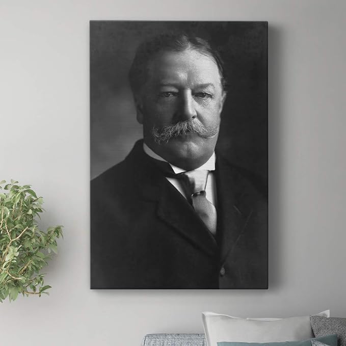 Renditions Gallery William Howard Taft Presidental Portrait Wall Art, Premium Gallery Wrapped Canvas Decor, Ready to Hang, 48 in H x 32 in W, Made in America Print