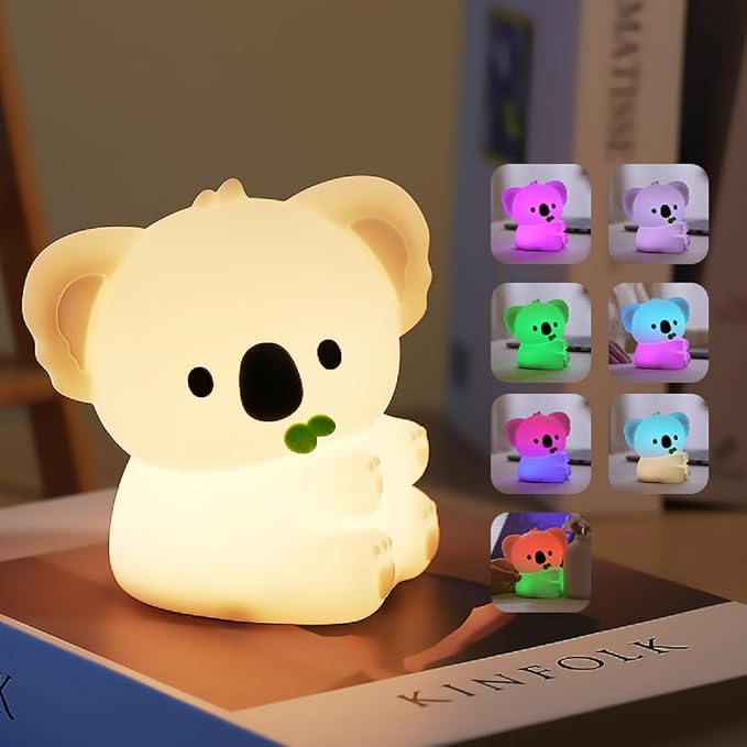 Koala Night Light for Adults Kids,Dimmable Bedside Lamp,Touch Control Night Lamp with 7 Colors 30Min Timer,Used for Camping Party Room Decor Thanksgiving Day Halloween Christmas Birthday Gifts