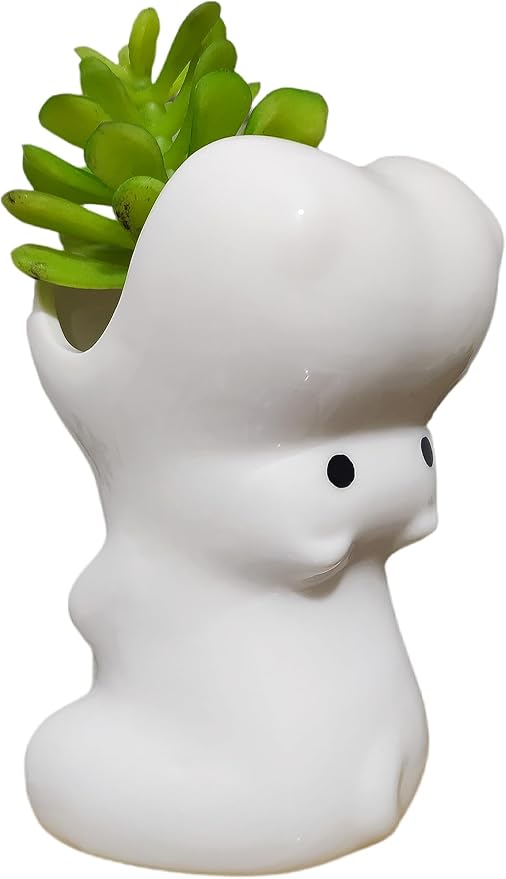 Cuteforyou Succulent Pots,Cute Animal Shaped Cartoon Ceramic Succulent Cactus Flower Planters -Plant Not Included，Hippo