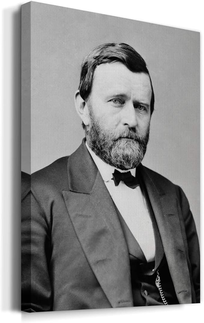 Renditions Gallery Ulysses S. Grant Presidental Portrait Wall Art, Premium Gallery Wrapped Canvas Decor, Ready to Hang, 27 in H x 16 in W, Made in America Print