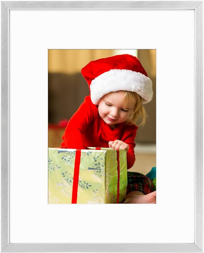 Golden State Art 8x10 Silver Aluminum Picture Frame Real Glass