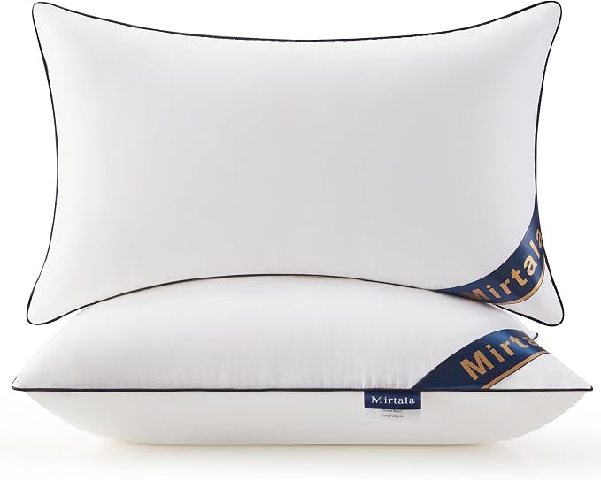 Mirtala 12"x20" Pillow Inserts Set of 2 with 100% Cotton Cover Decorative Square Throw 20" Pillows Living Room, Sofa, Couch, and Bed-White (2, 12 x 20 Inch)