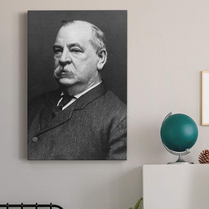 Renditions Gallery Grover Cleveland Presidental Portrait Wall Art, Premium Gallery Wrapped Canvas Decor, Ready to Hang, 18 in H x 12 in W, Made in America Print