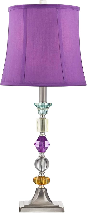 Bijoux 25 1/2" High Brushed Nickel Table Lamps Set of 2 Stacked Acrylic Gem