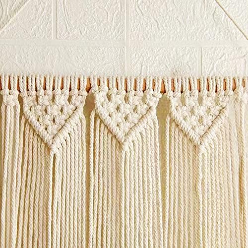 Macrame Wall Hanging Shelf - Boho Indoor Hanging Shelves for Wall - Decorative Bohemian Floating Plants Room Storage Shelving Macrame Rope Decor Organizer Rack, 2 Tier Indoor Handmade Plant Shelves