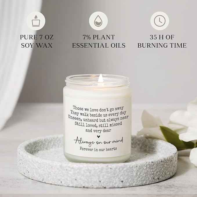 Shqiueos Sympathy Gifts for Loss of Loved One, Memorial Lavender Candle