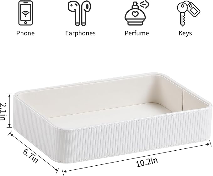 Valet Tray Organizer Bedside Nightstand Organizer Desk CatchallTray