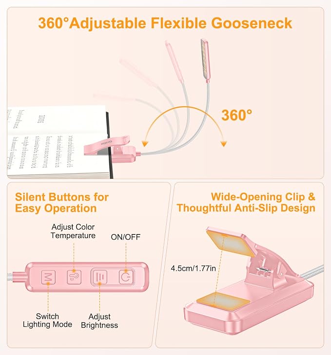 Gritin 2026 Gen 2 Book Light for Reading- 30 Eye Caring Full Spectrum LED