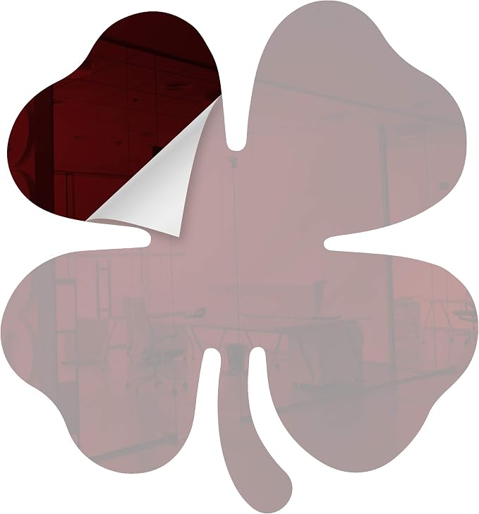 Acrylic Mirror 8" Wide Shamrock Dark Red .118" Thick No Adhesive Reflective Pieces Perfect for DIY Arts and Crafts School Projects Home or Office Decor Special Events by Marketing Holders
