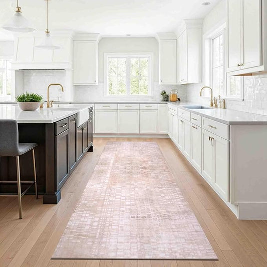 Machine Washable Area Rug, Soft & Durable, Non-Slip, Stain Resistant Rug for Bedroom, Living Room, Dining Room, High Traffic Areas. (Beige, 2.5' X 7')