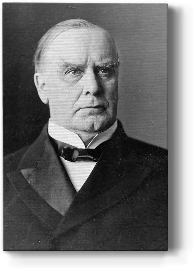Renditions Gallery William McKinley Presidental Portrait Wall Art, Premium Gallery Wrapped Canvas Decor, Ready to Hang, 18 in H x 12 in W, Made in America Print