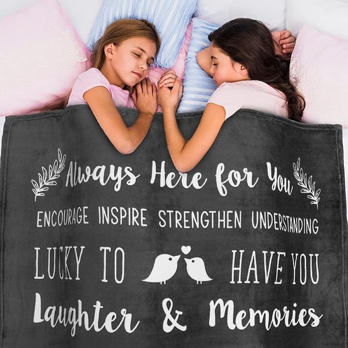 PAVILIA Best Friend Blanket - Friendship Gifts for Women, Soul Sister & Long Distance Bestie Gift, Soft Cozy Fleece Throw with Sentimental Quotes, BFF Birthday Gift Idea, Gray