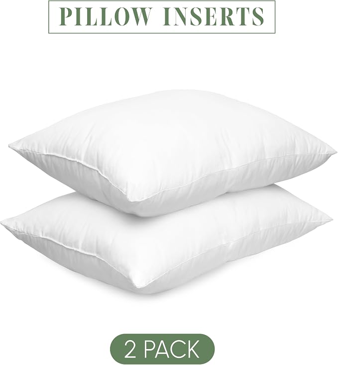 Elegant Comfort Set of 2 Throw Pillow Inserts with Poly-Cotton Shell Siliconized Fiber Filling - Sofa Bed and Couch Pillows - Indoor Decorative Pillows 16 x 36 Inch, Pack of 2