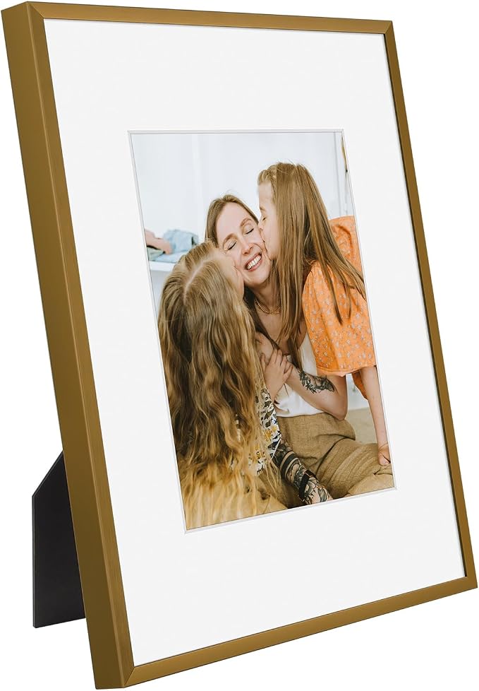 Frametory 2 Pack 9x12 Aluminum Frame with Mat for 6x8 Photo, Bronze