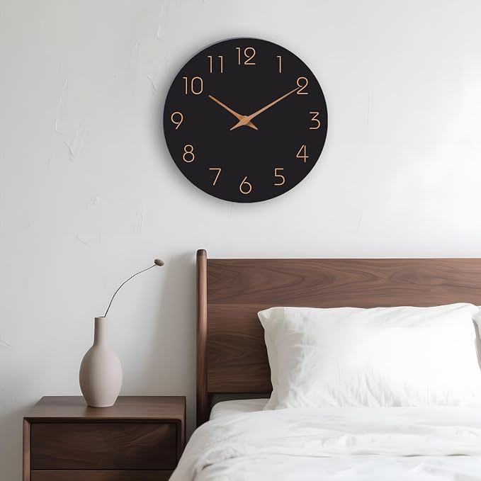 Mosewa Wall Clock 8" Battery Operated Silent Non-Ticking Simple Minimalist | Analog Kitchen Home Bathroom Living Room Bedroom Office Mordern Simple
