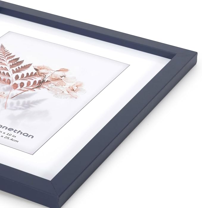 kennethan Navy Blue 8x10 Picture Frame 1 Pcs in 1 set Frame can Display 5x7 Picture with Mat or 8x10 Without Mat on the Wall or Table