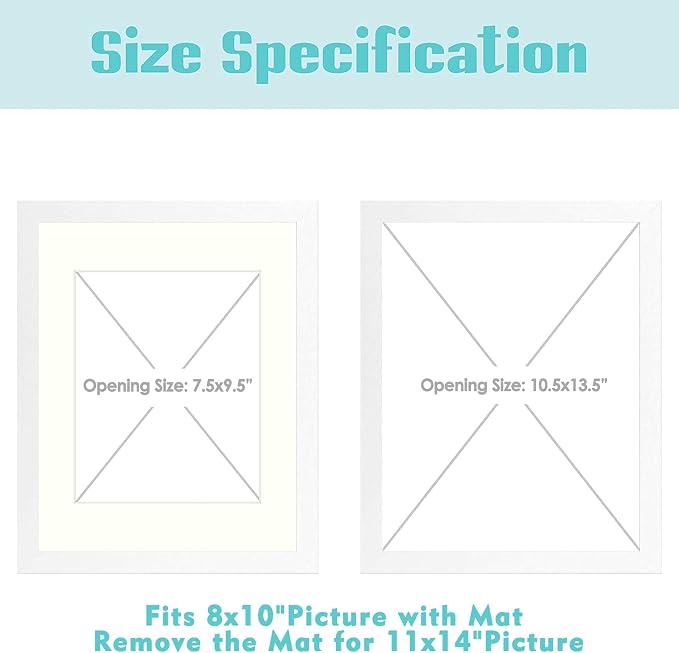 Frametory 12 Pack 11x14 White Picture Frame with Glass Ivory Mat for 8x10