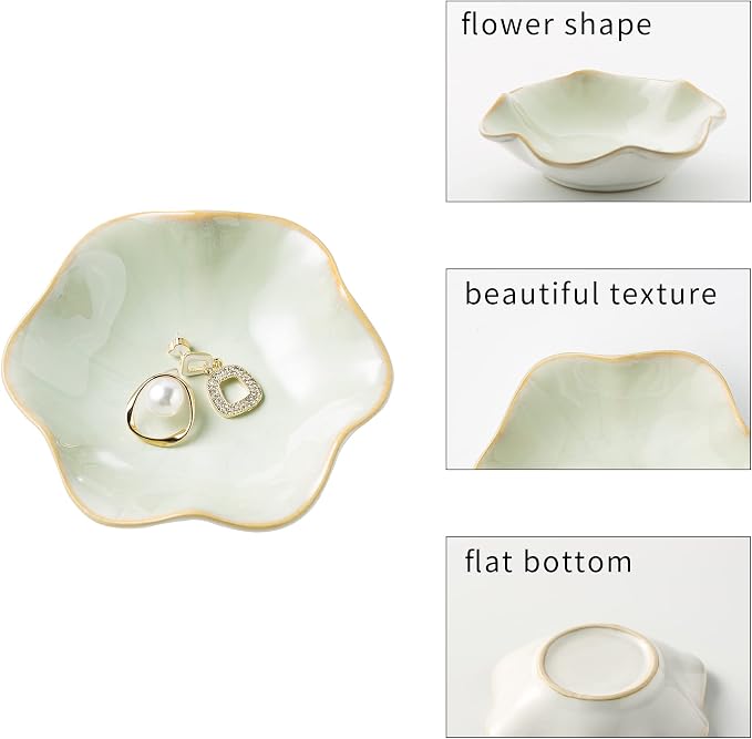 BEUNAIZER Jewelry Dish Tray, Ring Dish, Ceramic Trinket Tray, Key Bowl