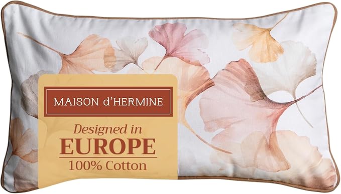 Maison d' Hermine Throw Pillow Covers 100% Cotton (12" x 20" - Pack of 1)