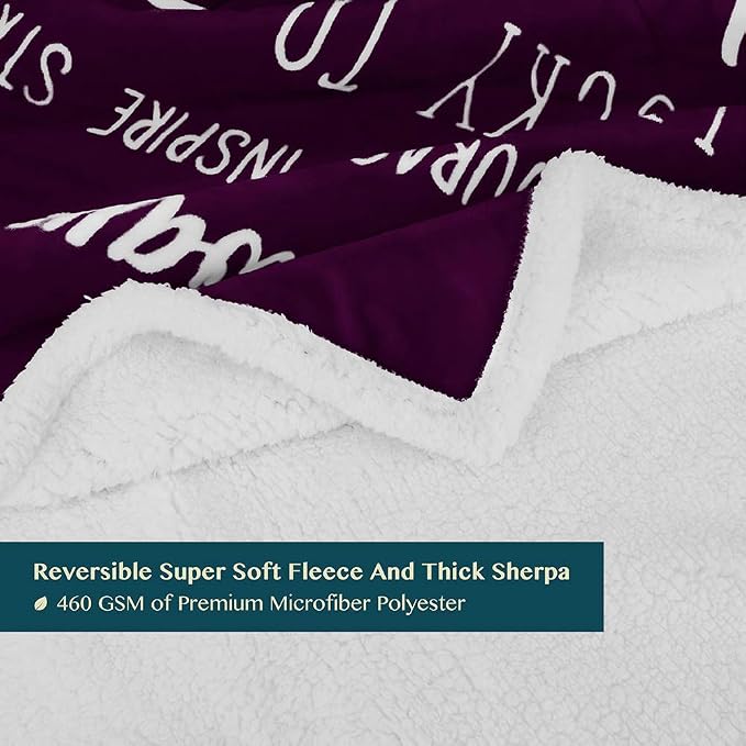 PAVILIA Best Friend Blanket - Friendship Gifts for Women, Soul Sister & Long Distance Bestie Gift, Soft Cozy Sherpa Throw with Sentimental Quotes, BFF Birthday Gift Idea, Purple